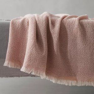 NWT $540 Society Limonta Nid Blanket Wool Verbena Pink 86" x 94"